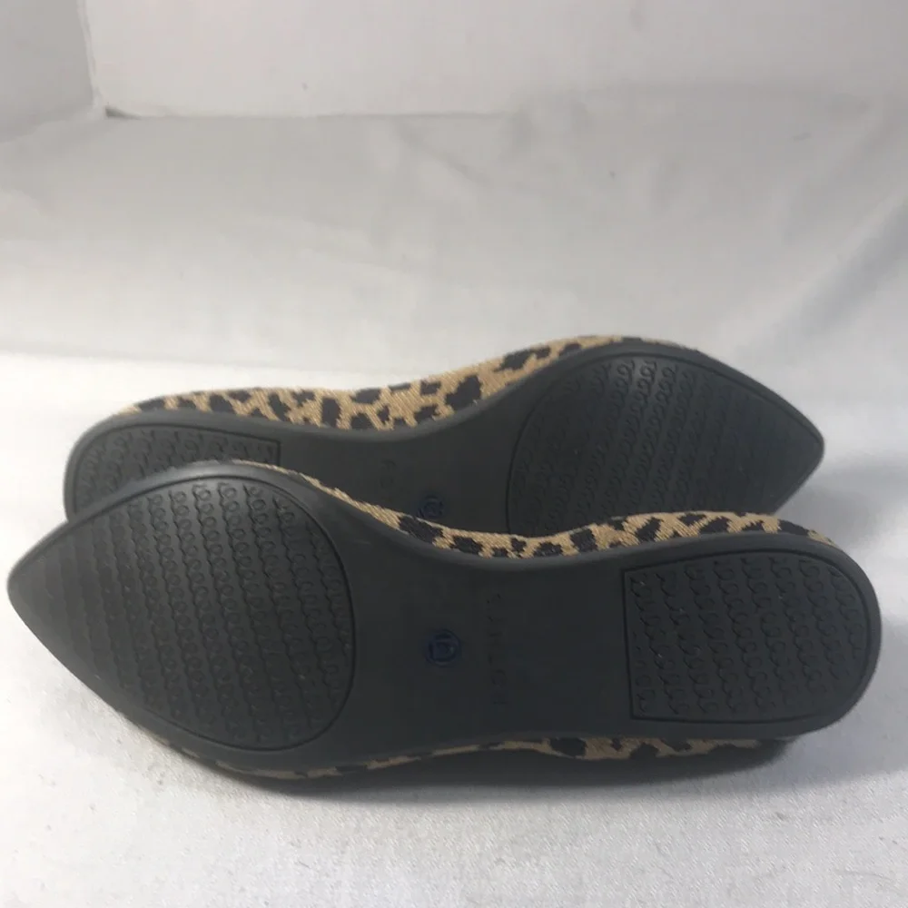 Rothy's Women’s Leopard Print The Point Retired Flats in Tan and Black Size W7.5